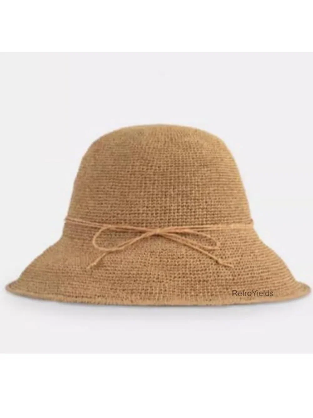 Girls Straw Sun Hat Wide Brim UPF 50 Beach Bucket Hat with Bow